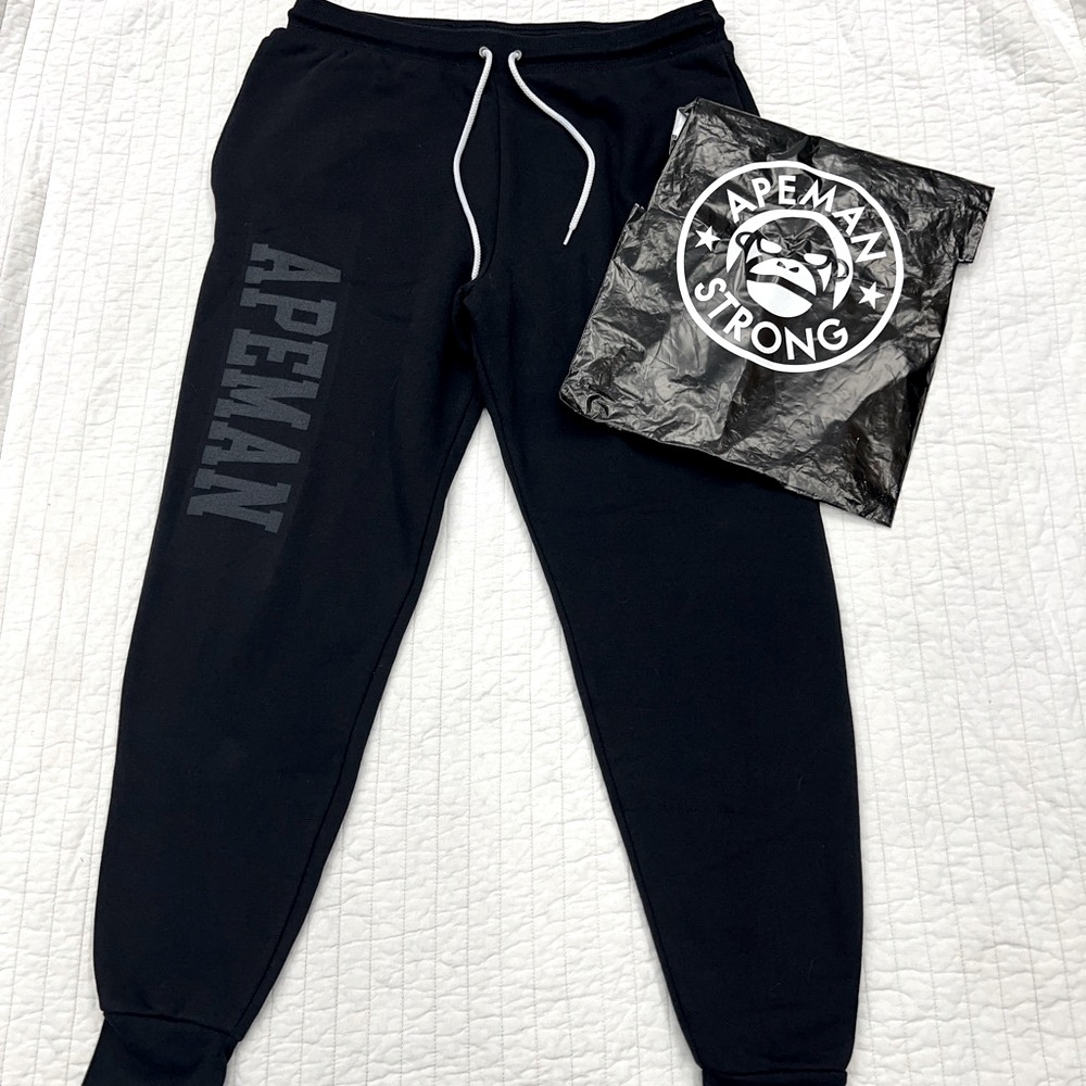 NWT Apeman Strong Black Joggers- size Medium